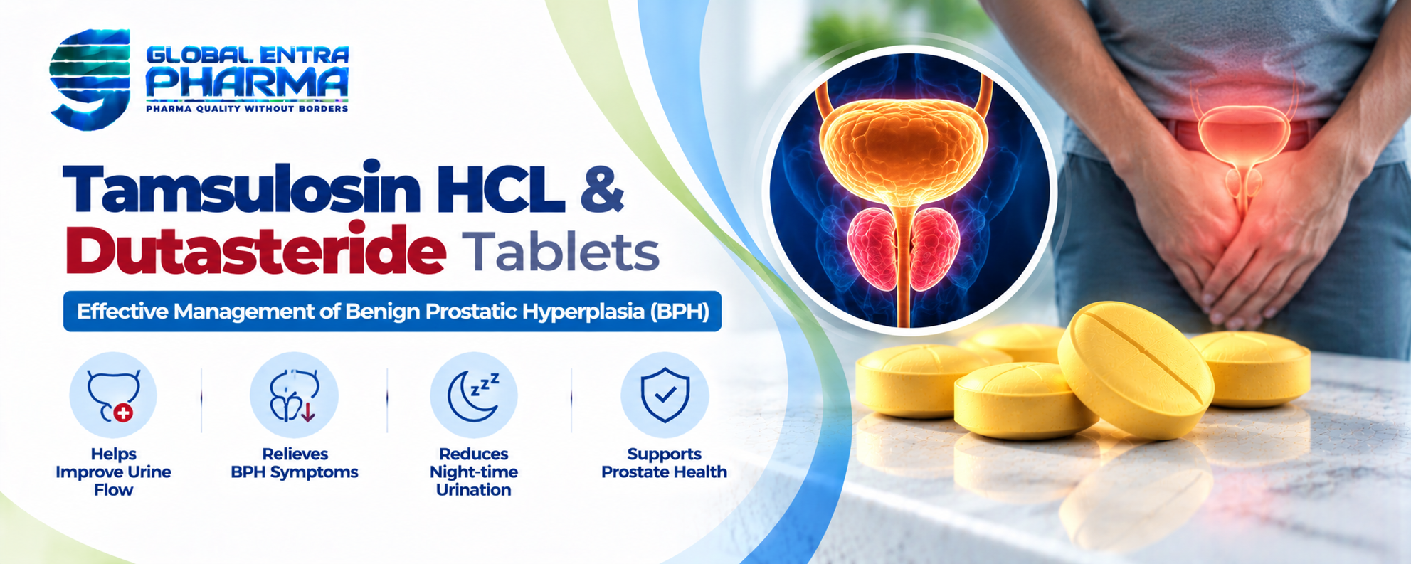 Tamsulosin HCl 0.4 mg & Dutasteride 0.5 mg Tablets Manufacturer in India